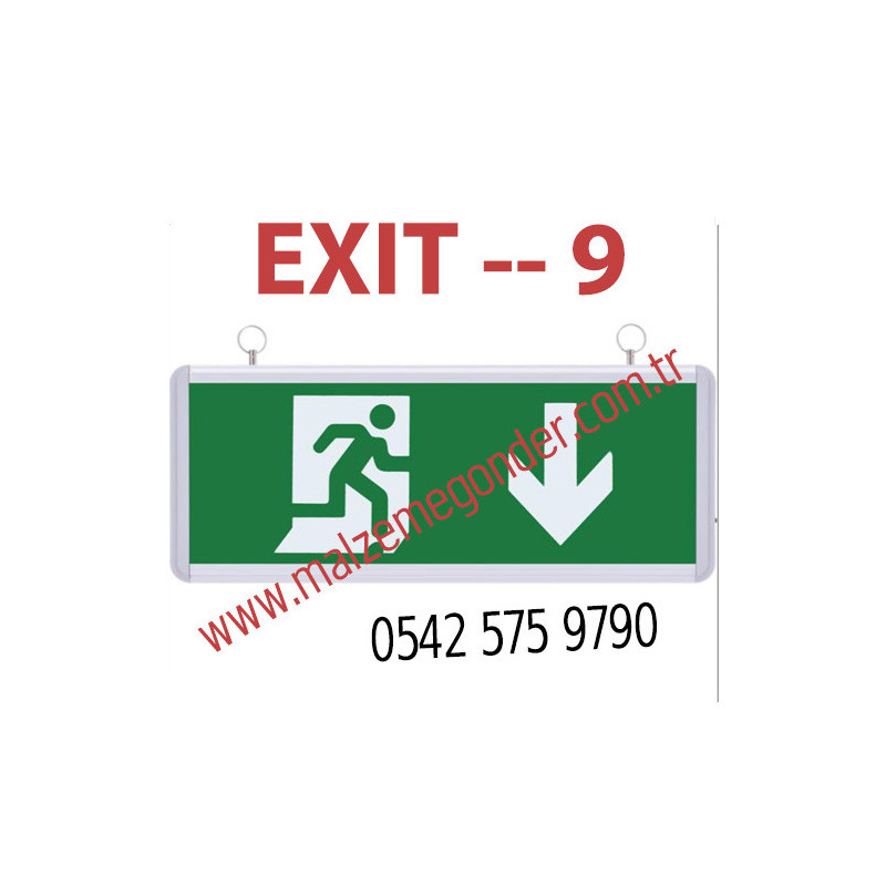 AŞAĞI KOŞAN ADAM - ÇİFT TARAFLI IŞIKLI EXIT ÇIKIŞ LEVHASI - EXIT 9