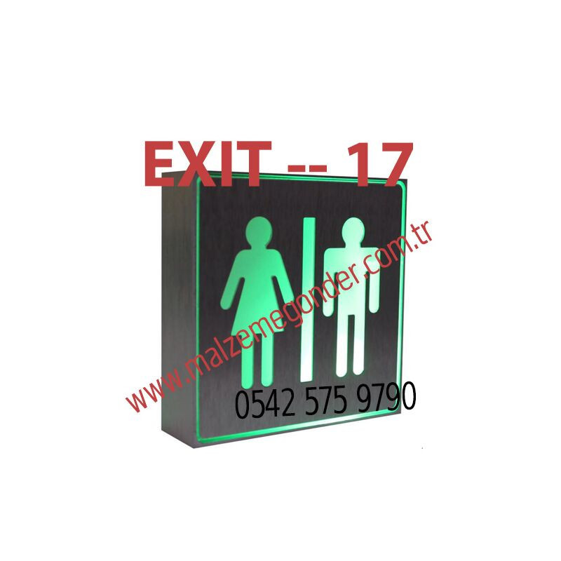 BAY/BAYAN WC - ÇİFT TARAFLI IŞIKLI EXIT ÇIKIŞ LEVHASI - EXIT 17