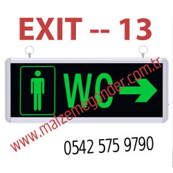 ERKEK/BAY WC - ÇİFT TARAFLI IŞIKLI EXIT ÇIKIŞ LEVHASI - EXIT 13