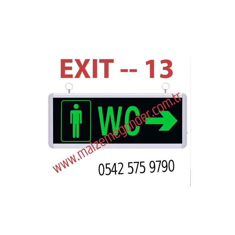 ERKEK/BAY WC - ÇİFT TARAFLI IŞIKLI EXIT ÇIKIŞ LEVHASI - EXIT 13