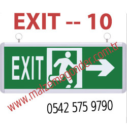 EXIT + SAĞA KOŞAN ADAM - ÇİFT TARAFLI IŞIKLI EXIT ÇIKIŞ LEVHASI - EXIT 10