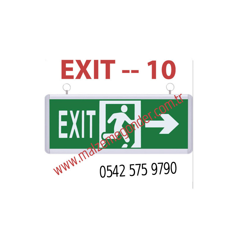 EXIT + SAĞA KOŞAN ADAM - ÇİFT TARAFLI IŞIKLI EXIT ÇIKIŞ LEVHASI - EXIT 10