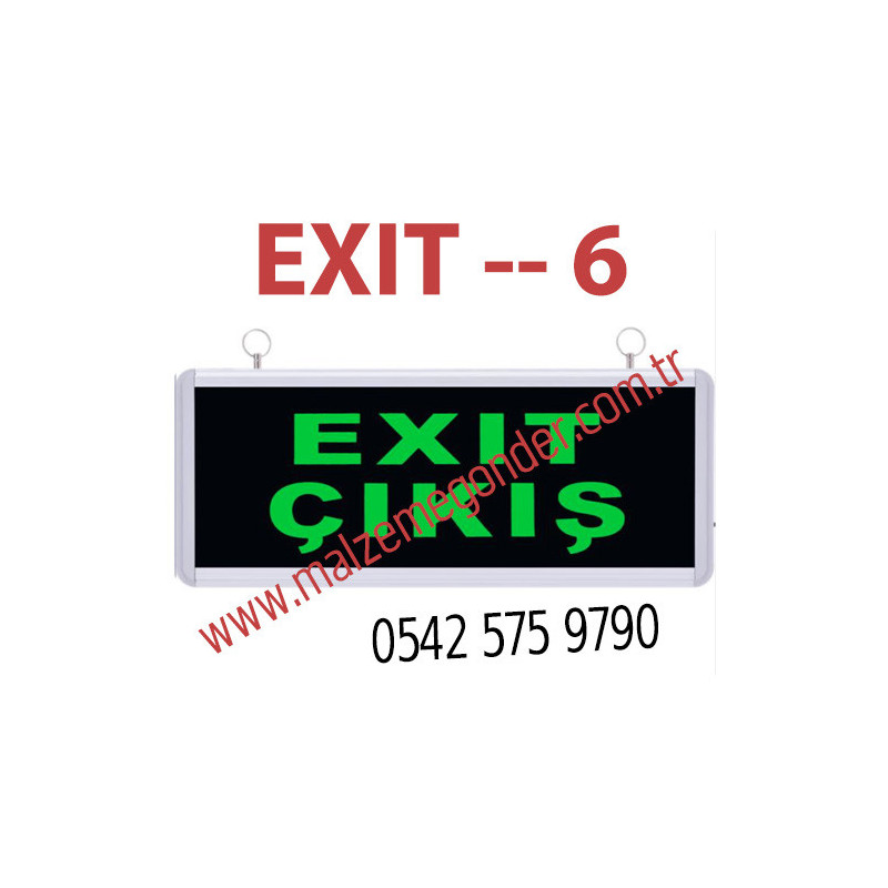 EXIT ÇIKIŞ YAZISI - ÇİFT TARAFLI IŞIKLI EXIT ÇIKIŞ LEVHASI - EXIT 6
