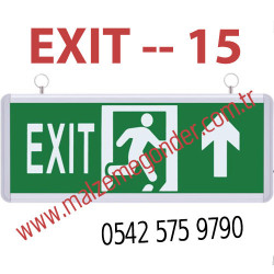 EXIT+YUKARIKOŞAN ADAM - ÇİFT TARAFLI IŞIKLI EXIT ÇIKIŞ LEVHASI - EXIT 15