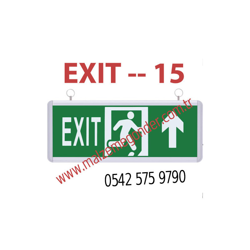 EXIT+YUKARIKOŞAN ADAM - ÇİFT TARAFLI IŞIKLI EXIT ÇIKIŞ LEVHASI - EXIT 15