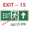 EXIT+YUKARIKOŞAN ADAM - ÇİFT TARAFLI IŞIKLI EXIT ÇIKIŞ LEVHASI - EXIT 15