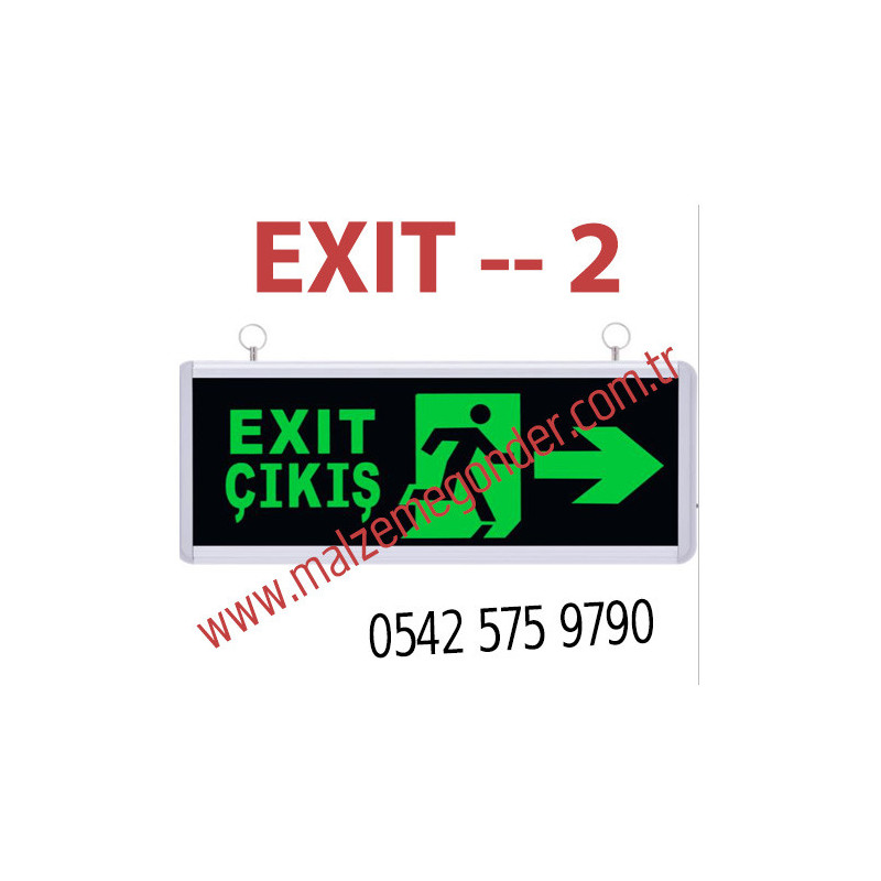 KAPIYA KOŞAN ADAM - ÇİFT YÖNLÜ IŞIKLI EXIT ÇIKIŞ LEVHASI - EXIT 2