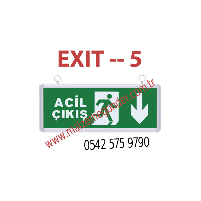 SAĞA KAPIYA KOŞAN ADAM - ÇİFT TARAFLI IŞIKLI EXIT ÇIKIŞ LEVHASI - EXIT 5