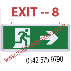 SAĞA KOŞAN ADAM - ÇİFT TARAFLI IŞIKLI EXIT ÇIKIŞ LEVHASI - EXIT 8