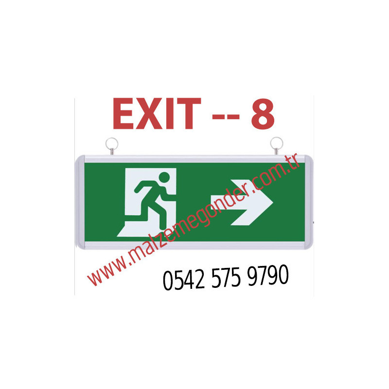 SAĞA KOŞAN ADAM - ÇİFT TARAFLI IŞIKLI EXIT ÇIKIŞ LEVHASI - EXIT 8