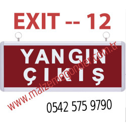 YANGIN ÇIKIŞ - ÇİFT TARAFLI IŞIKLI EXIT ÇIKIŞ LEVHASI - EXIT 12