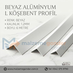 BEYAZ L KÖŞEBENT ALÜMİNYUM 1.2MM KALINLIK