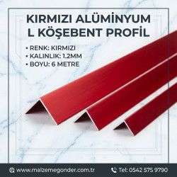 KIRMIZI L KÖŞEBENT ALÜMİNYUM 1.2MM KALINLIK