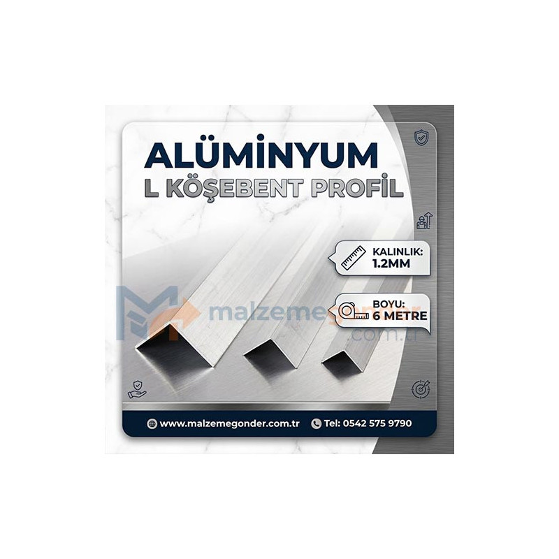 PRES (HAM) L KÖŞEBENT ALÜMİNYUM 1.2MM KALINLIK