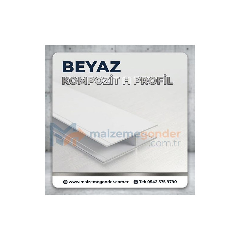 BEYAZ KOMPOZİT H PROFİL (ALÜMİNYUM)