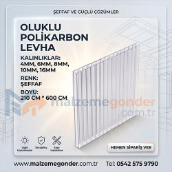 ŞEFFAF OLUKLU POLİKRBON - 2 DUVAR