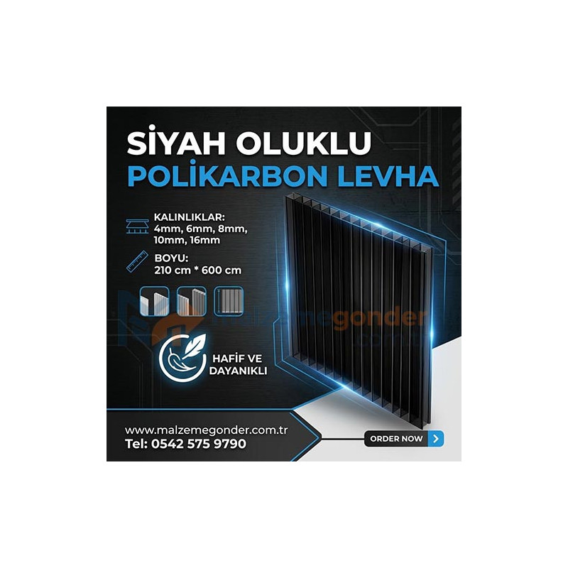 SİYAH OLUKLU POLİKRBON - 2 DUVAR