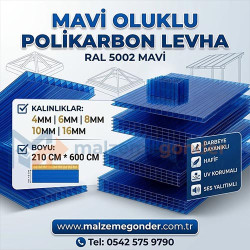 MAVİ OLUKLU POLİKRBON - 2 DUVAR