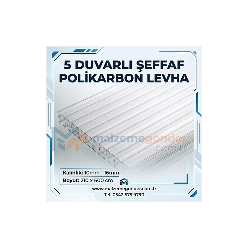 ŞEFFAF - 5 DUVAR TİTAN OLUKLU POLİKRBON