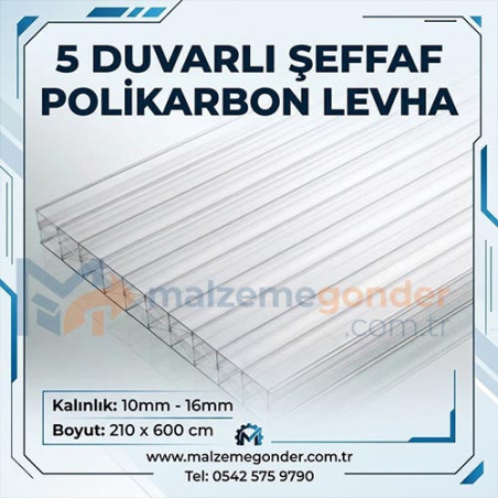 ŞEFFAF - 5 DUVAR TİTAN OLUKLU POLİKRBON