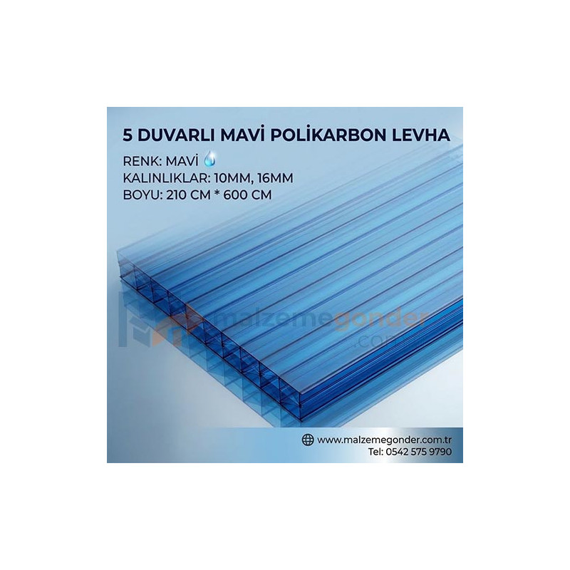 MAVİ - 5 DUVAR TİTAN OLUKLU POLİKRBON