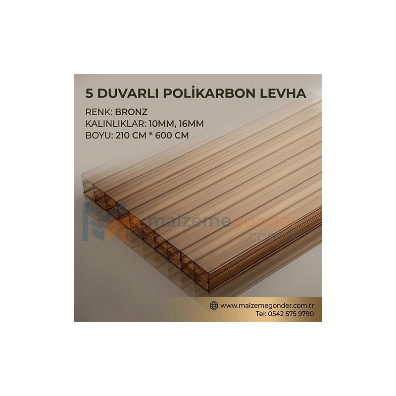 BRONZ - 5 DUVAR TİTAN OLUKLU POLİKRBON