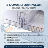 ŞEFFAF - 5  DUVAR DANPALON (KİLİTLİ POLİKARBON)