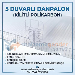 OPAL BEYAZ - 5  DUVAR DANPALON (KİLİTLİ POLİKARBON)