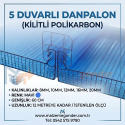 MAVİ - 5  DUVAR DANPALON (KİLİTLİ POLİKARBON)
