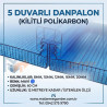 MAVİ - 5  DUVAR DANPALON (KİLİTLİ POLİKARBON)