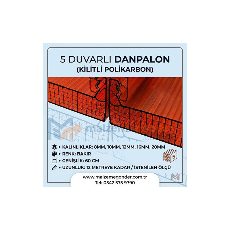 BAKIR - 5  DUVAR DANPALON (KİLİTLİ POLİKARBON)