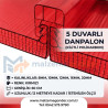 KIRMIZI - 5  DUVAR DANPALON (KİLİTLİ POLİKARBON)