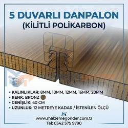 BRONZ - 5  DUVAR DANPALON (KİLİTLİ POLİKARBON)