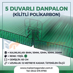 YEŞİL - 5  DUVAR DANPALON (KİLİTLİ POLİKARBON)
