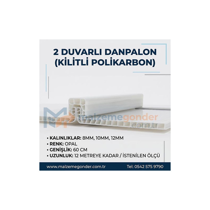 OPAL BEYAZ - 2 DUVAR DANPALON (KİLİTLİ POLİKARBON)