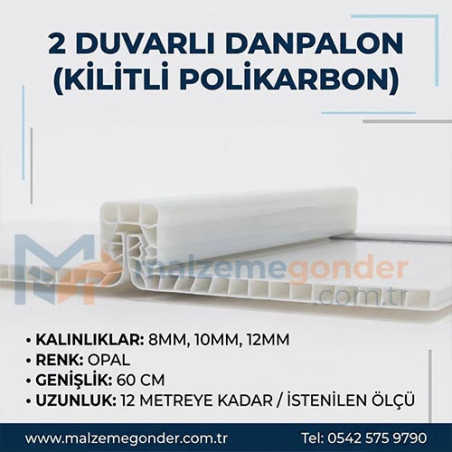 OPAL BEYAZ - 2 DUVAR DANPALON (KİLİTLİ POLİKARBON)