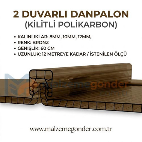 BRONZ - 2 DUVAR DANPALON (KİLİTLİ POLİKARBON)