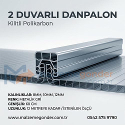 METALİK GRİ - 2 DUVAR DANPALON (KİLİTLİ POLİKARBON)