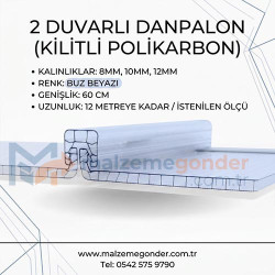 BUZ BEYAZ - 2 DUVAR DANPALON (KİLİTLİ POLİKARBON)