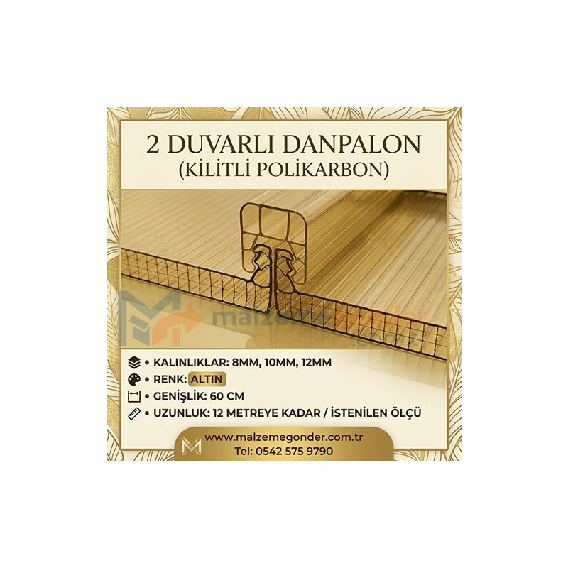 ALTIN - 2 DUVAR DANPALON (KİLİTLİ POLİKARBON)