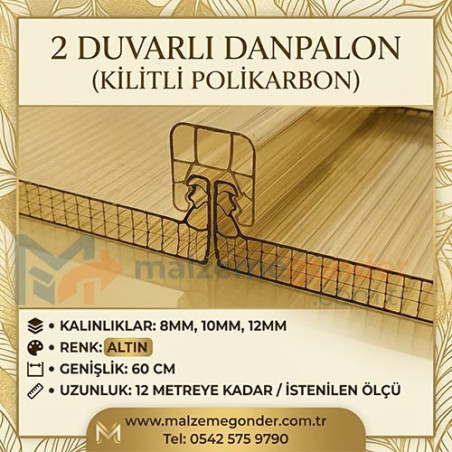 ALTIN - 2 DUVAR DANPALON (KİLİTLİ POLİKARBON)