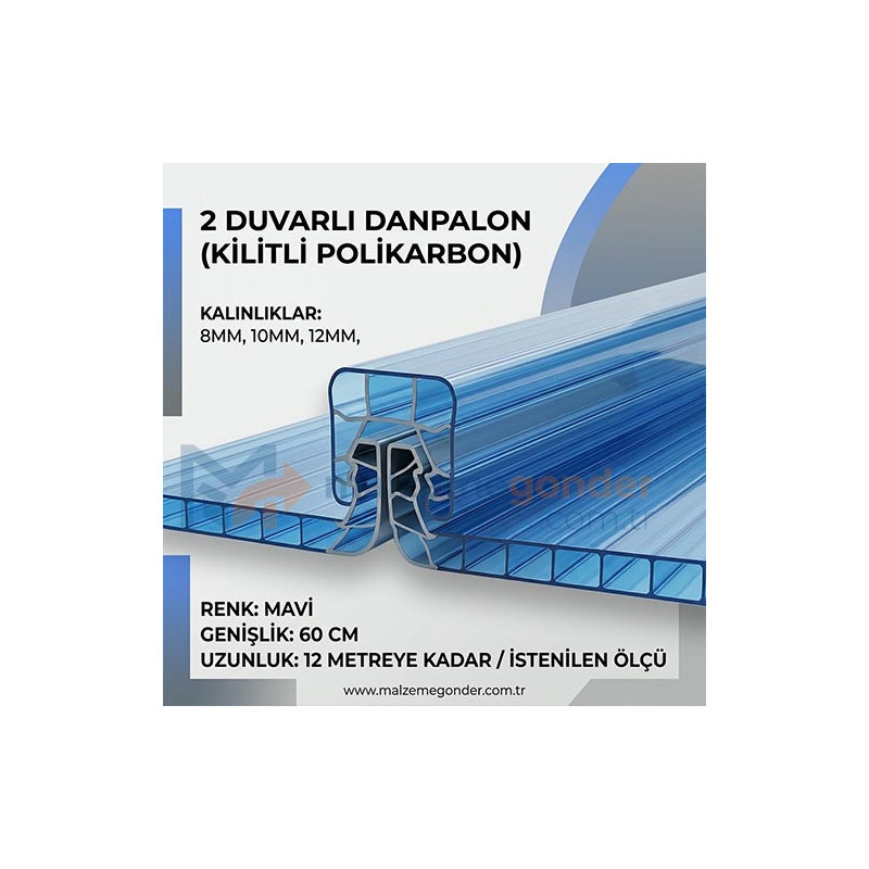 MAVİ - 2 DUVAR DANPALON (KİLİTLİ POLİKARBON)