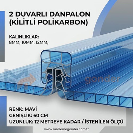 MAVİ - 2 DUVAR DANPALON (KİLİTLİ POLİKARBON)