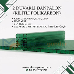 YEŞİL - 2 DUVAR DANPALON (KİLİTLİ POLİKARBON)