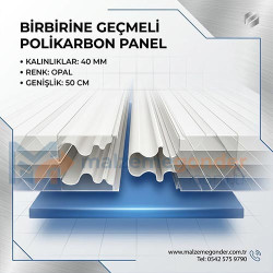 OPAL BEYAZ - BİRBİRİNE GEÇMELİ POLİKARBON LEVHA - 50MM
