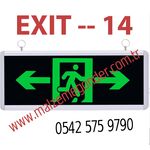 SAĞA+SOLA KOŞAN ADAM - ÇİFT TARAFLI IŞIKLI EXIT ÇIKIŞ LEVHASI - EXIT 14