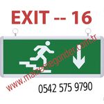 MEDİVEN AŞAĞI KOŞAN ADAM - ÇİFT TARAFLI IŞIKLI EXIT ÇIKIŞ LEVHASI - EXIT 16