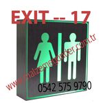 BAY/BAYAN WC - ÇİFT TARAFLI IŞIKLI EXIT ÇIKIŞ LEVHASI - EXIT 17