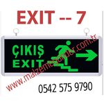 MERDİVEN SAĞA KOŞAN ADAM - ÇİFT TARAFLI IŞIKLI EXIT ÇIKIŞ LEVHASI - EXIT 7