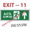 EXIT +YUKARI KOŞAN ADAM  - ÇİFT TARAFLI IŞIKLI EXIT ÇIKIŞ LEVHASI - EXIT 11